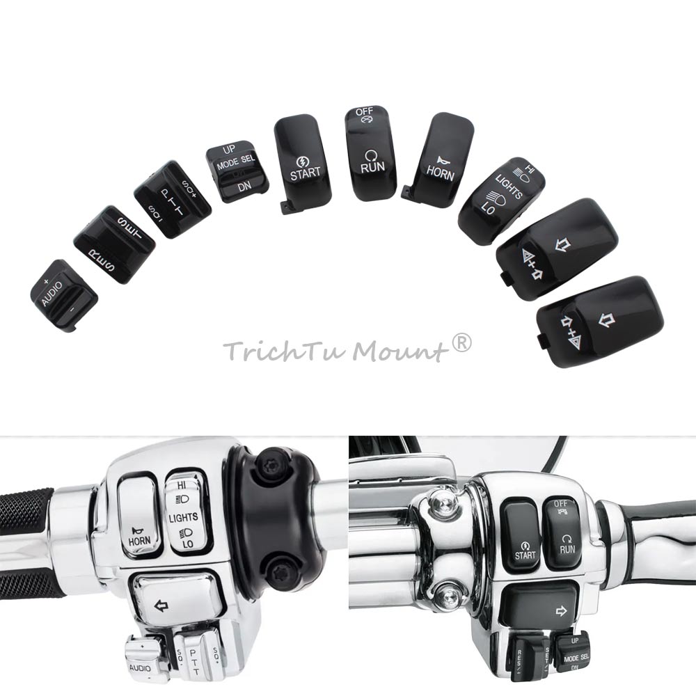 Model Kit Harley Davidson - Tampas pretas para interruptor de controle